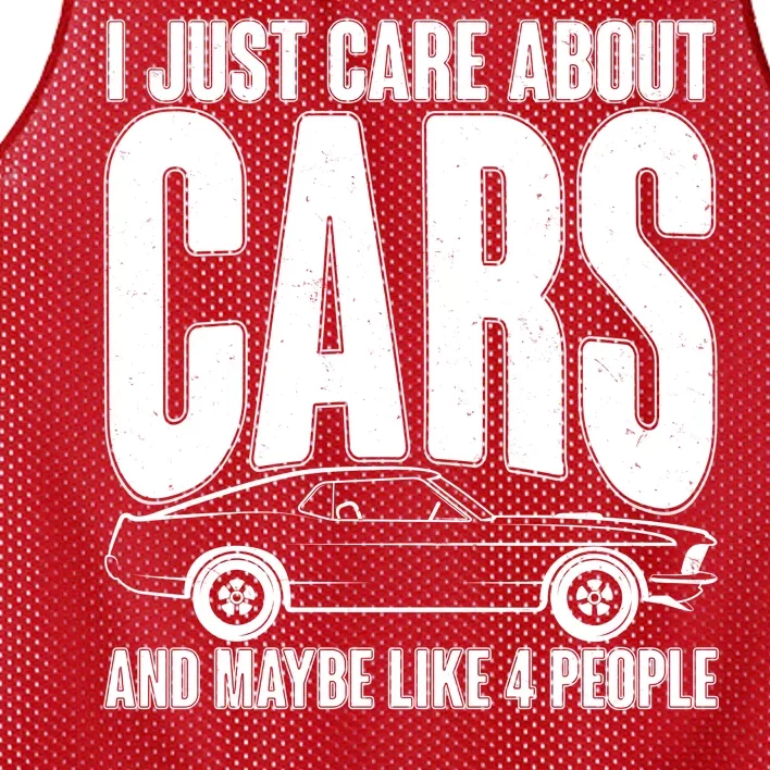 I Just Care About Cars and Maybe Like 4 People Mesh Reversible Basketball Jersey Tank