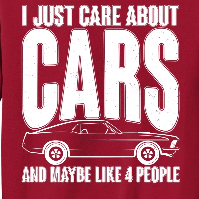 I Just Care About Cars and Maybe Like 4 People Tall Sweatshirt