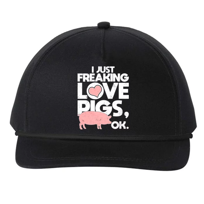 I Just Freaking Love Pigs OK Snapback Five-Panel Rope Hat