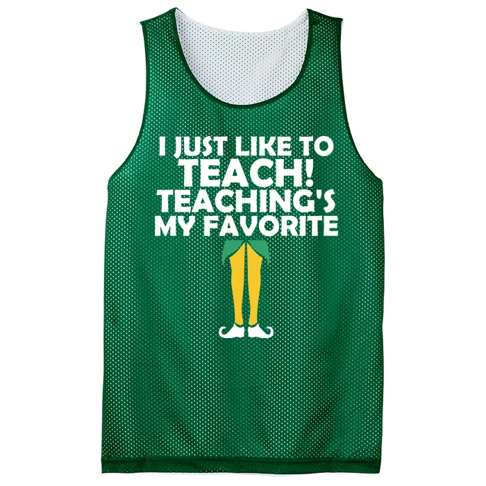 I Just like to Teach Teaching's My Favorite Elves Mesh Reversible Basketball Jersey Tank