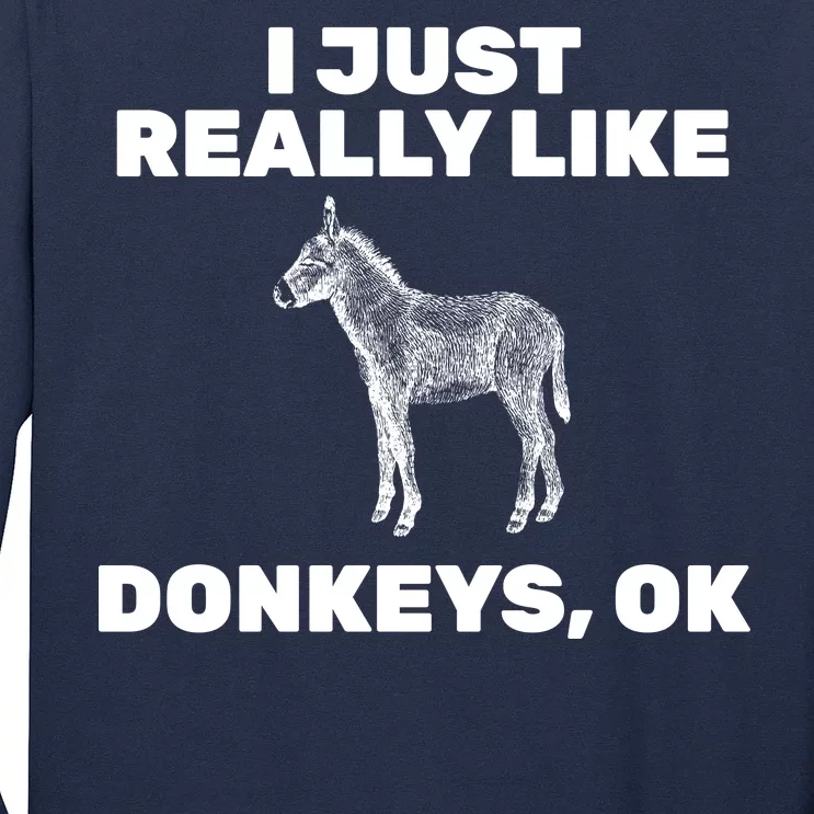 I Just Really Like Donkeys Ok Long Sleeve Shirt