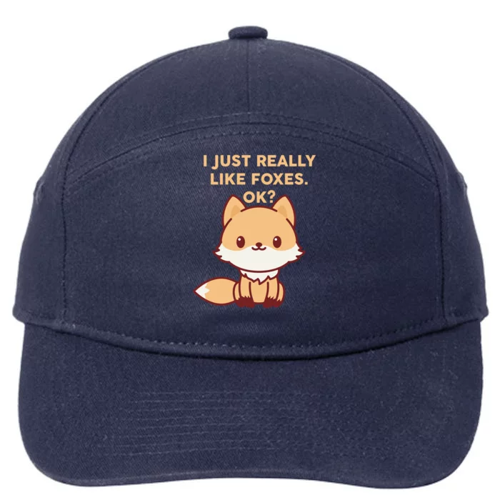 I Just Really Like Foxes OK 7-Panel Snapback Hat