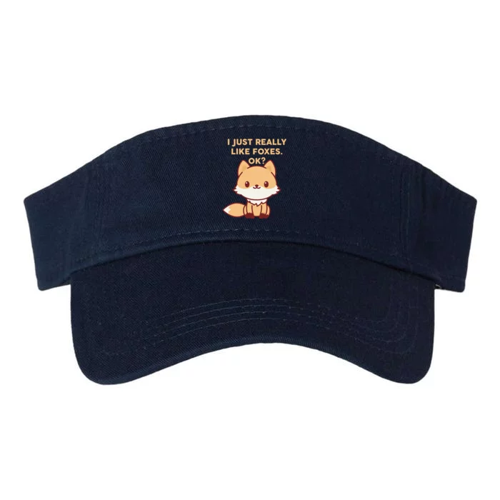 I Just Really Like Foxes OK Valucap Bio-Washed Visor