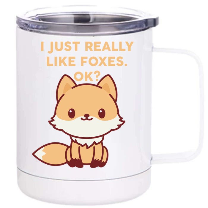 I Just Really Like Foxes OK Front & Back 12oz Stainless Steel Tumbler Cup