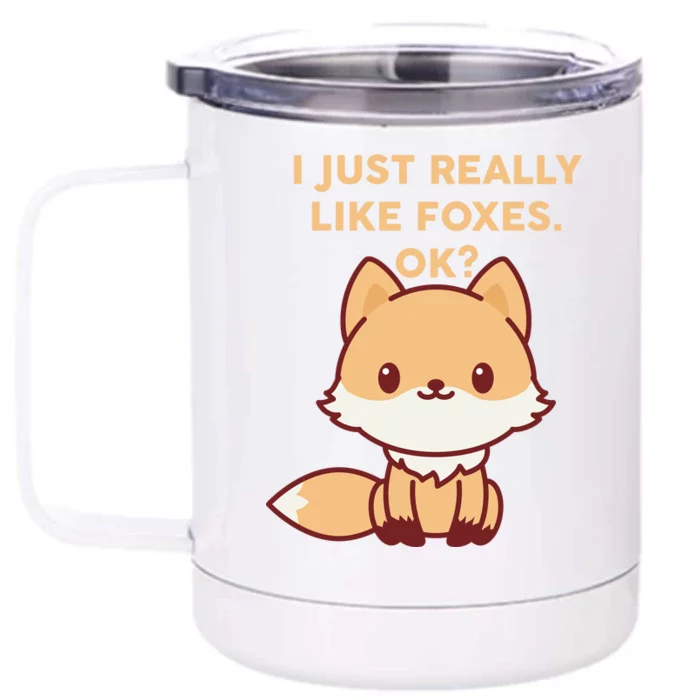 I Just Really Like Foxes OK Front & Back 12oz Stainless Steel Tumbler Cup