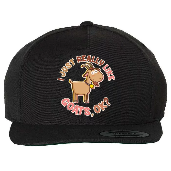 I Just Really Like Goats Ok? Wool Snapback Cap