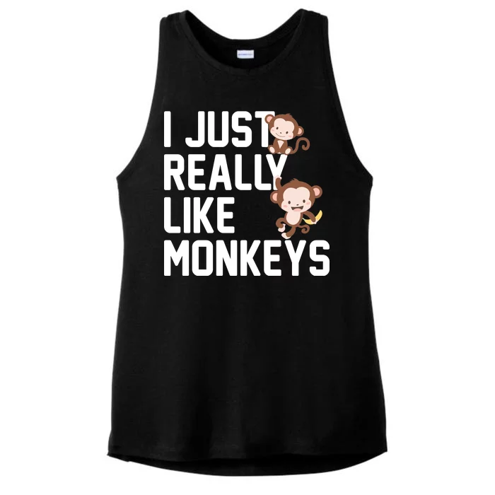 I Just Really Like Monkeys Ladies Tri-Blend Wicking Tank