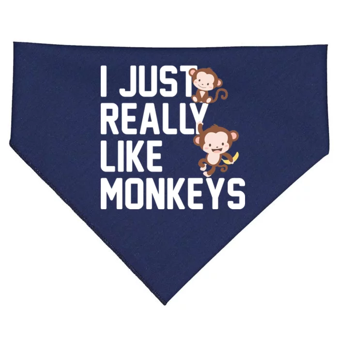 I Just Really Like Monkeys USA-Made Doggie Bandana