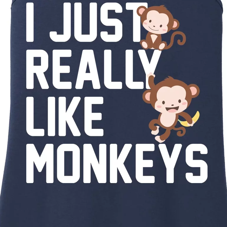 I Just Really Like Monkeys Ladies Essential Tank