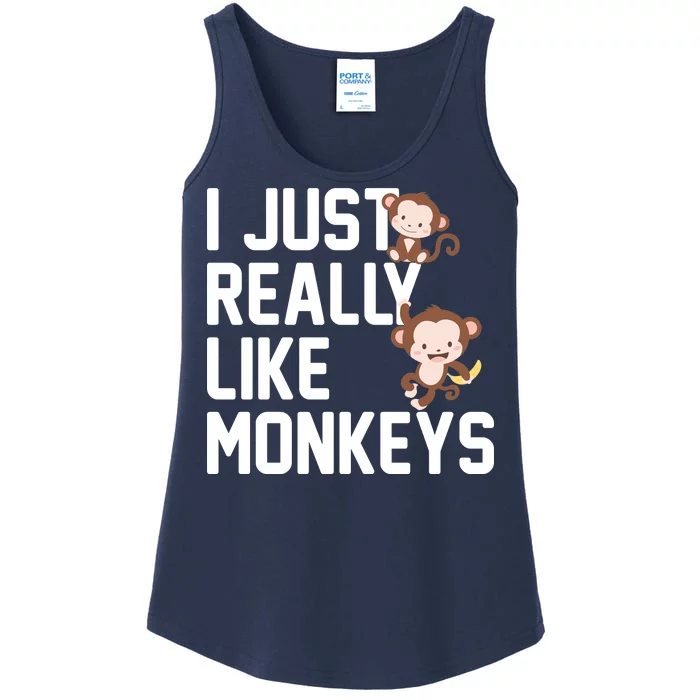 I Just Really Like Monkeys Ladies Essential Tank