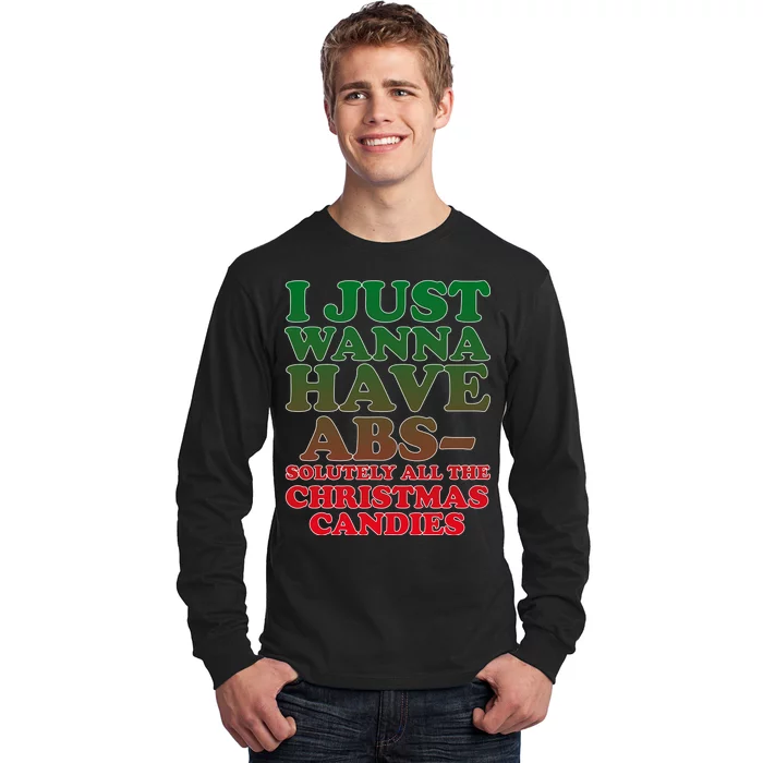 I Just Want Abs Christmas Candles Long Sleeve Shirt