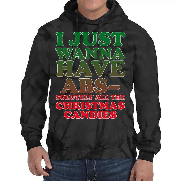 I Just Want Abs Christmas Candles Tie Dye Hoodie