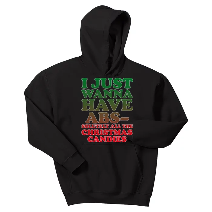 I Just Want Abs Christmas Candles Kids Hoodie