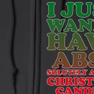 I Just Want Abs Christmas Candles Full Zip Hoodie