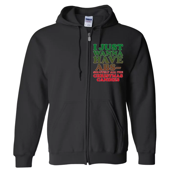 I Just Want Abs Christmas Candles Full Zip Hoodie