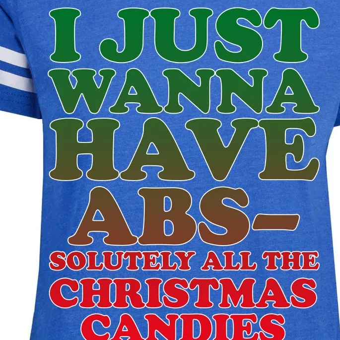 I Just Want Abs Christmas Candles Enza Ladies Jersey Football T-Shirt