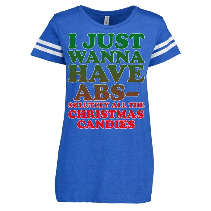 I Just Want Abs Christmas Candles Enza Ladies Jersey Football T-Shirt