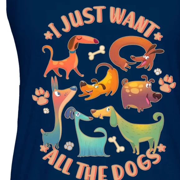 I Just Want All The Dogs Ladies Essential Flowy Tank