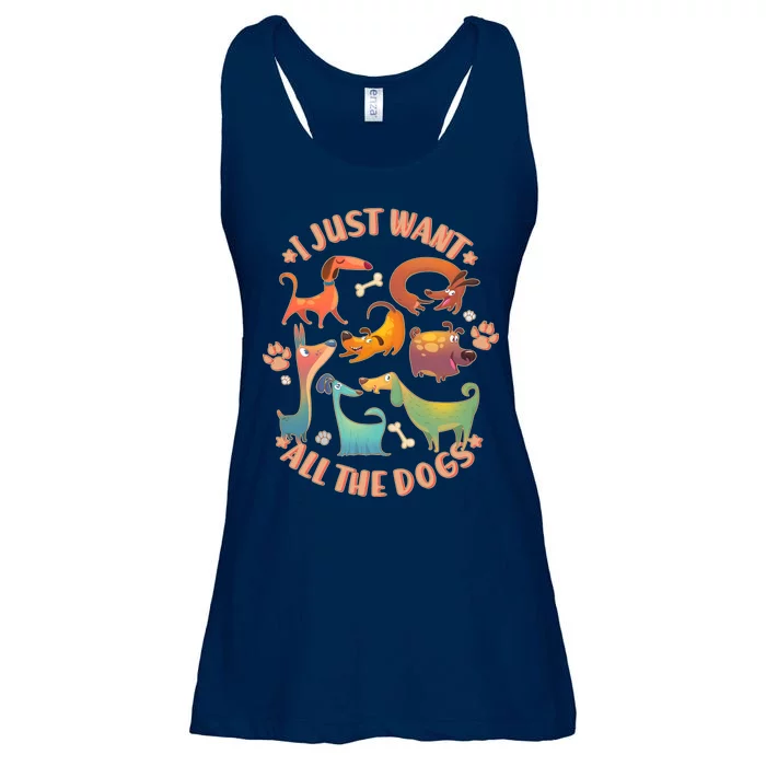 I Just Want All The Dogs Ladies Essential Flowy Tank