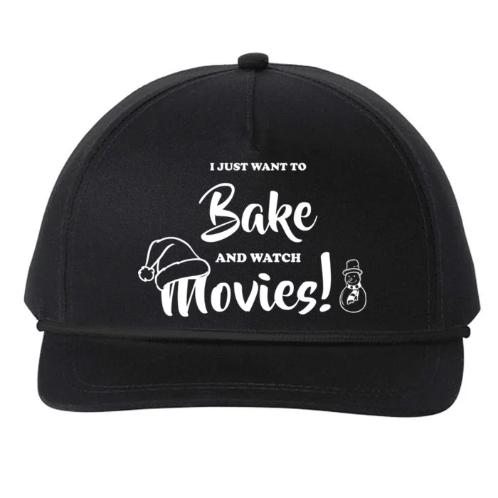 I Just Want To Bake And Watch Christmas Movies Snapback Five-Panel Rope Hat