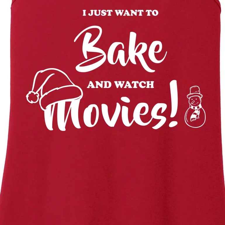 I Just Want To Bake And Watch Christmas Movies Ladies Essential Tank