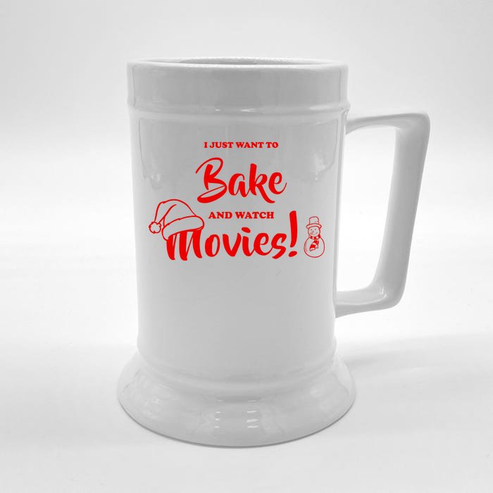 I Just Want To Bake And Watch Christmas Movies Front & Back Beer Stein