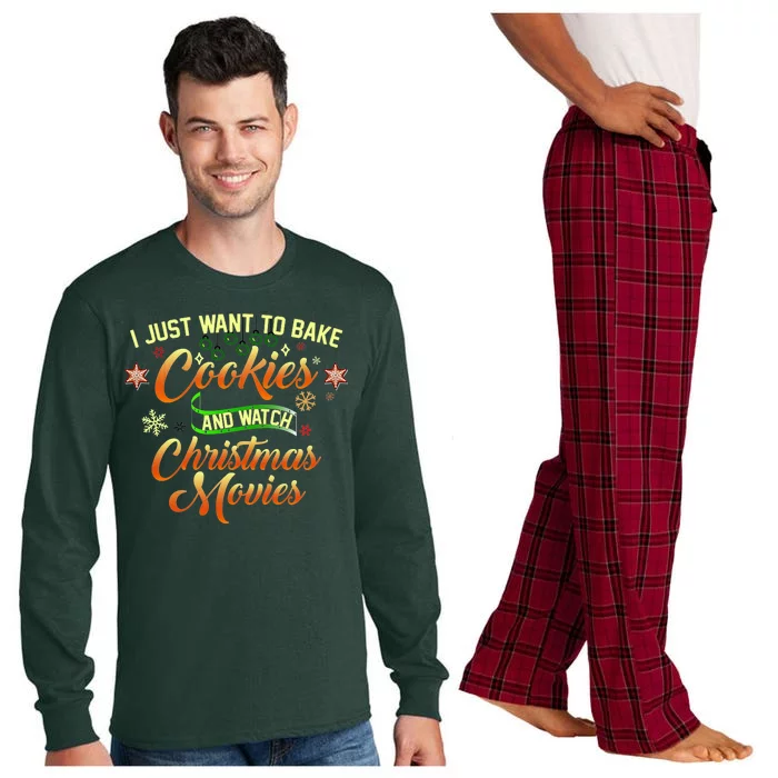 I Just Want To Bake Cookies And Watch Christmas Movies Long Sleeve Pajama Set