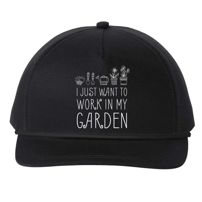 I Just Want To Work In My Garden Snapback Five-Panel Rope Hat