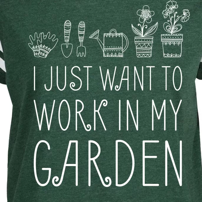 I Just Want To Work In My Garden Enza Ladies Jersey Football T-Shirt