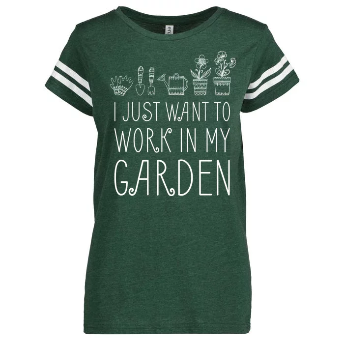 I Just Want To Work In My Garden Enza Ladies Jersey Football T-Shirt