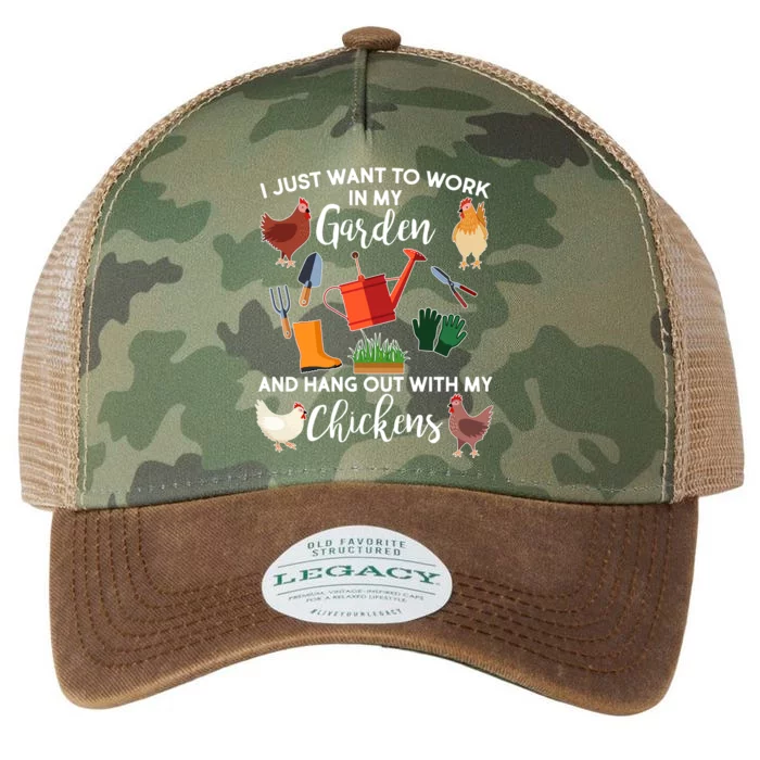 I Just Want Work In My Garden And Hang Out With My Chickens Legacy Tie Dye Trucker Hat