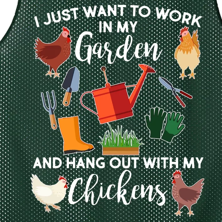 I Just Want Work In My Garden And Hang Out With My Chickens Mesh Reversible Basketball Jersey Tank