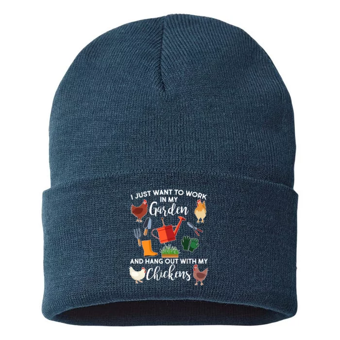 I Just Want Work In My Garden And Hang Out With My Chickens Sustainable Knit Beanie