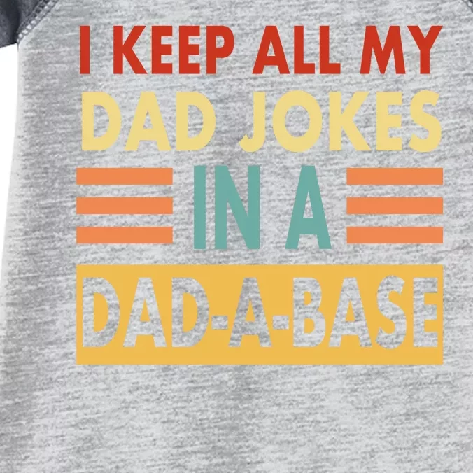 I Keep All My Dad Jokes In A Dad-A-Base Infant Baby Jersey Bodysuit