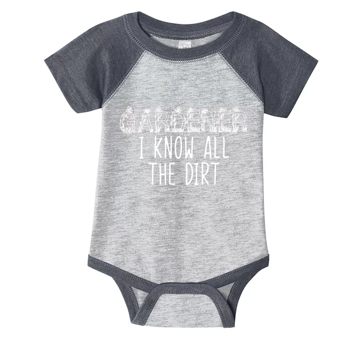 I Know All The Dirt Funny Gardening Infant Baby Jersey Bodysuit