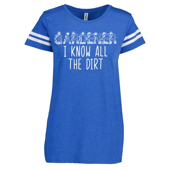 I Know All The Dirt Funny Gardening Enza Ladies Jersey Football T-Shirt