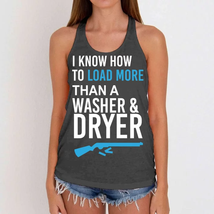 I Know How to Load More Than A Washer and Dryer Women's Knotted Racerback Tank