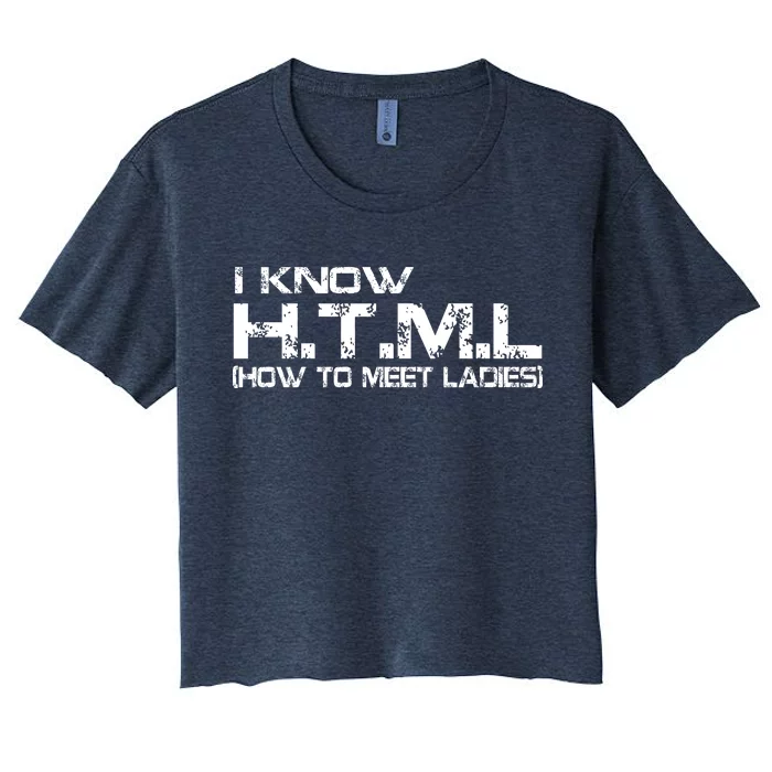 I know HTML How To Meet Ladies Women's Crop Top Tee