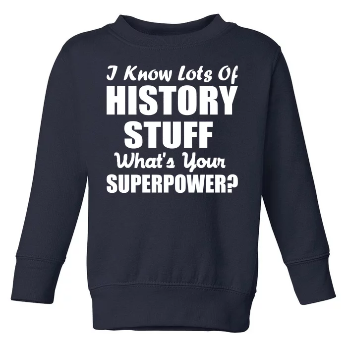 I Know Lots Of History What's Your Superpower Toddler Sweatshirt