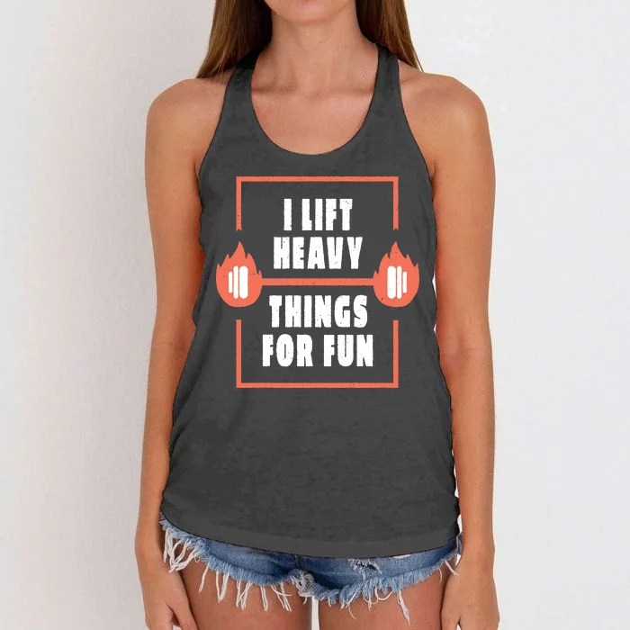 I Lift Heavy Things For Fun Women's Knotted Racerback Tank