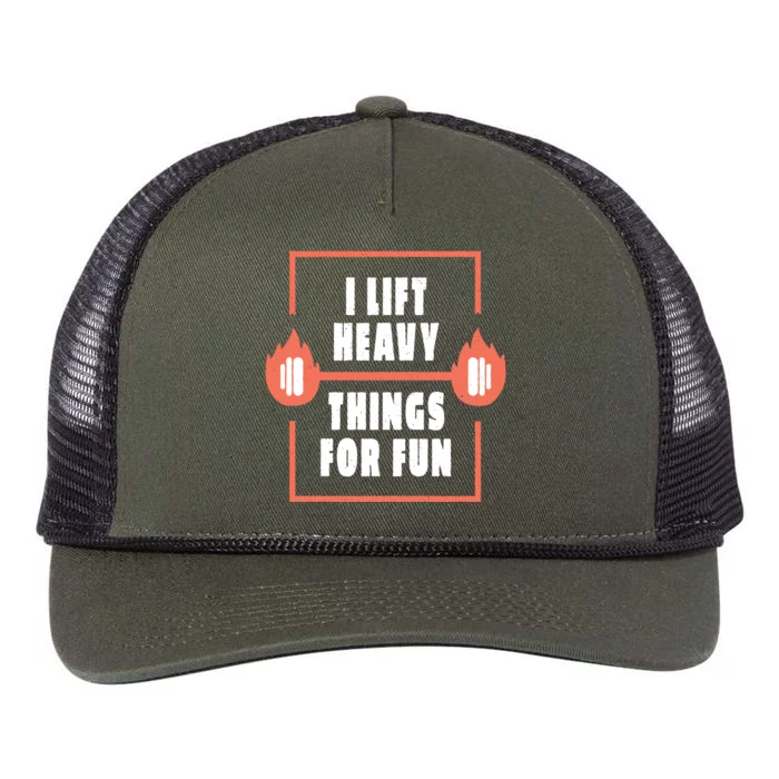 I Lift Heavy Things For Fun Retro Rope Trucker Hat Cap