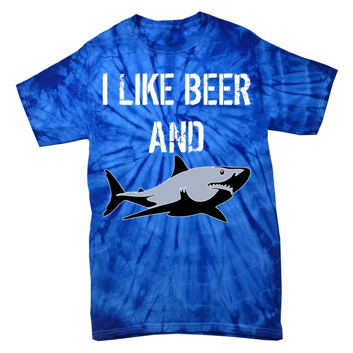 I Like Beer And Sharks Tie-Dye T-Shirt