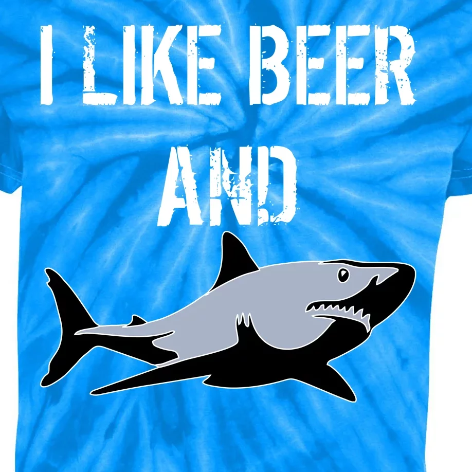 I Like Beer And Sharks Kids Tie-Dye T-Shirt