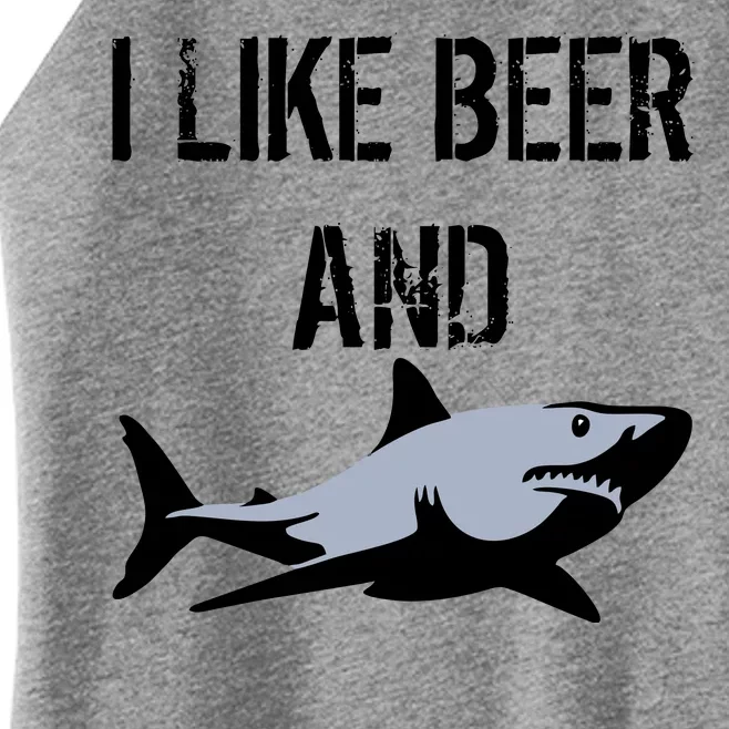 I Like Beer And Sharks Women’s Perfect Tri Rocker Tank