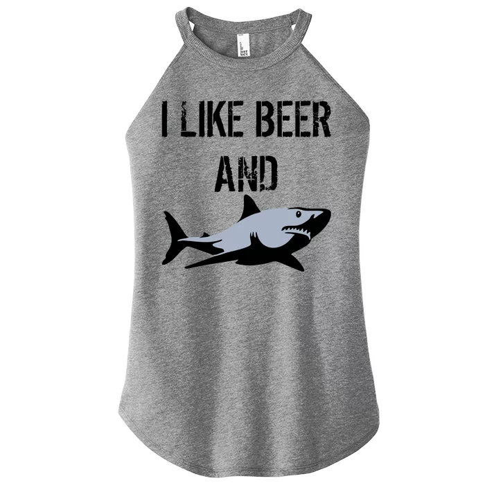 I Like Beer And Sharks Women’s Perfect Tri Rocker Tank