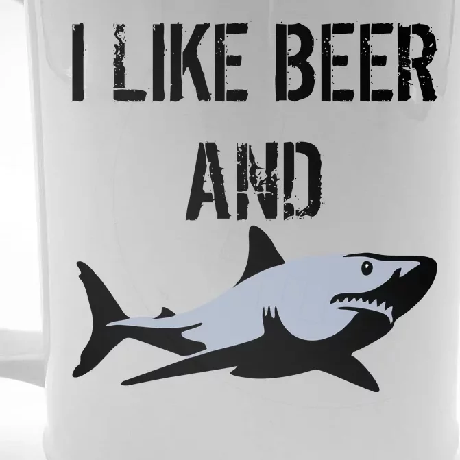 I Like Beer And Sharks Front & Back Beer Stein