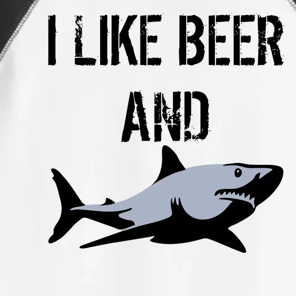 I Like Beer And Sharks Toddler Fine Jersey T-Shirt