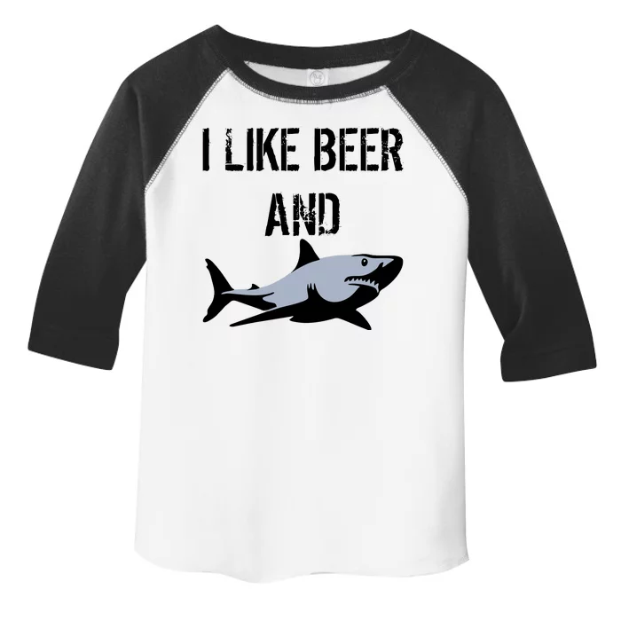 I Like Beer And Sharks Toddler Fine Jersey T-Shirt