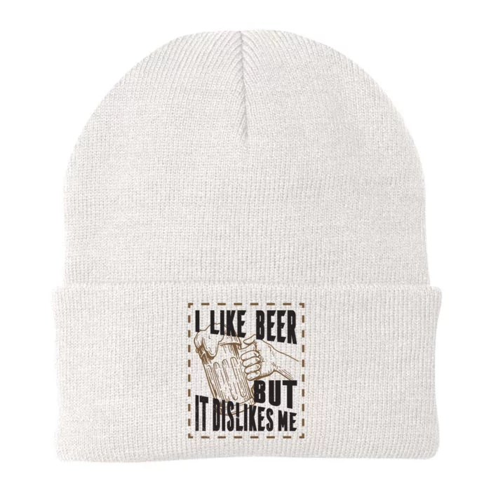 I Like Beer But It Dislikes Me Knit Cap Winter Beanie