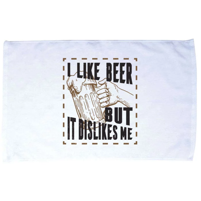 I Like Beer But It Dislikes Me Microfiber Hand Towel